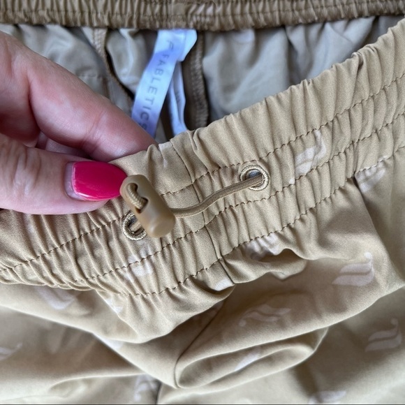 ** Fabletics Medium Iggy Woven Sandy Tan Brown Logo Jogger Pants - Picture 7 of 11